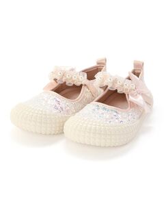 SLAP SLIP / スラップ スリップ フラットシューズ | キラキラスパンコールパールストラップシューズ(14~18cm)