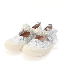 SLAP SLIP / スラップ スリップ フラットシューズ | キラキラスパンコールパールストラップシューズ(14~18cm)