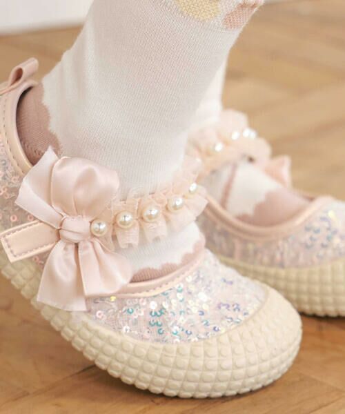 SLAP SLIP / スラップ スリップ フラットシューズ | キラキラスパンコールパールストラップシューズ(14~18cm) | 詳細2