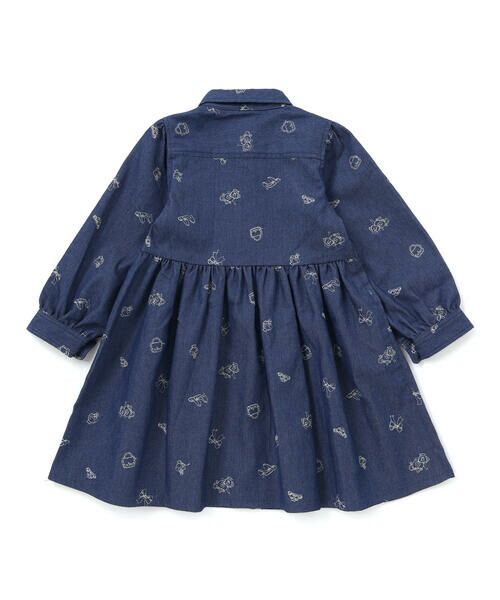 SLAP SLIP / スラップ スリップ ミニ丈・ひざ丈ワンピース | 刺しゅう総柄襟付きデニムワンピース(80~130cm) | 詳細4