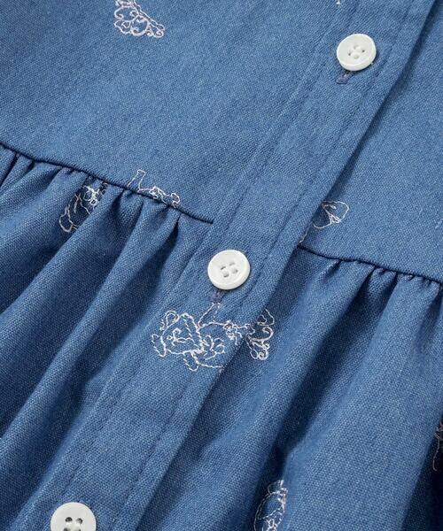 SLAP SLIP / スラップ スリップ ミニ丈・ひざ丈ワンピース | 刺しゅう総柄襟付きデニムワンピース(80~130cm) | 詳細10