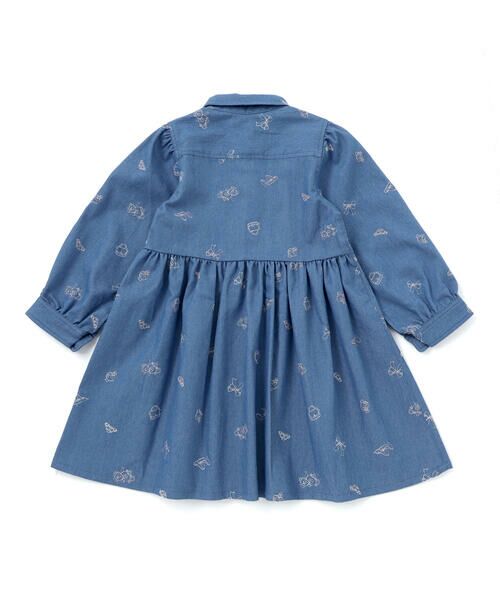 SLAP SLIP / スラップ スリップ ミニ丈・ひざ丈ワンピース | 刺しゅう総柄襟付きデニムワンピース(80~130cm) | 詳細6