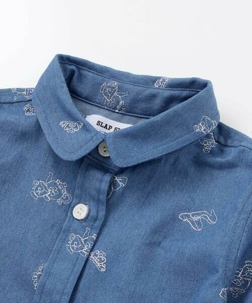 SLAP SLIP / スラップ スリップ ミニ丈・ひざ丈ワンピース | 刺しゅう総柄襟付きデニムワンピース(80~130cm) | 詳細7
