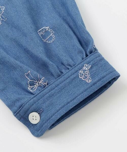 SLAP SLIP / スラップ スリップ ミニ丈・ひざ丈ワンピース | 刺しゅう総柄襟付きデニムワンピース(80~130cm) | 詳細9