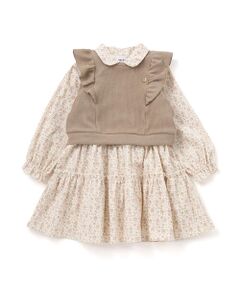 SLAP SLIP / スラップ スリップ その他 | 【お揃い】チェック花柄コーデュロイワンピース+ニットベスト2点セット(80~130cm)