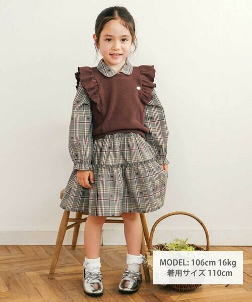 SLAP SLIP / スラップ スリップ その他 | 【お揃い】チェック花柄コーデュロイワンピース+ニットベスト2点セット(80~130cm) | 詳細19