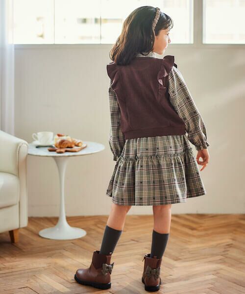 SLAP SLIP / スラップ スリップ その他 | 【お揃い】チェック花柄コーデュロイワンピース+ニットベスト2点セット(80~130cm) | 詳細26