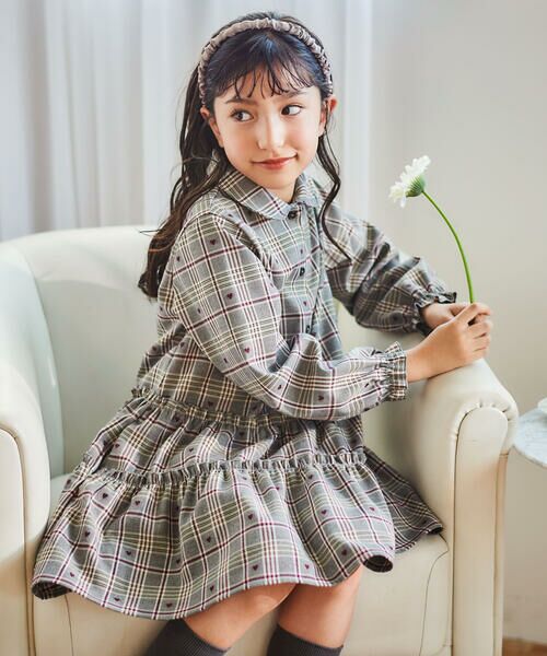 SLAP SLIP / スラップ スリップ その他 | 【お揃い】チェック花柄コーデュロイワンピース+ニットベスト2点セット(80~130cm) | 詳細28