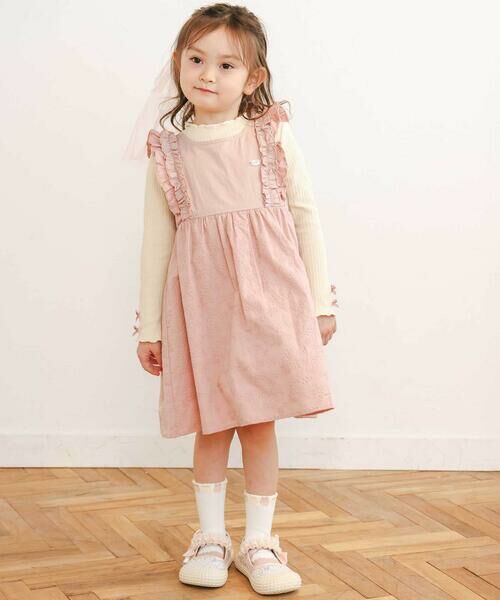 SLAP SLIP / スラップ スリップ ミニ・ひざ丈スカート | 肩フリル花柄レースジャンパースカート(80~130cm) | 詳細2