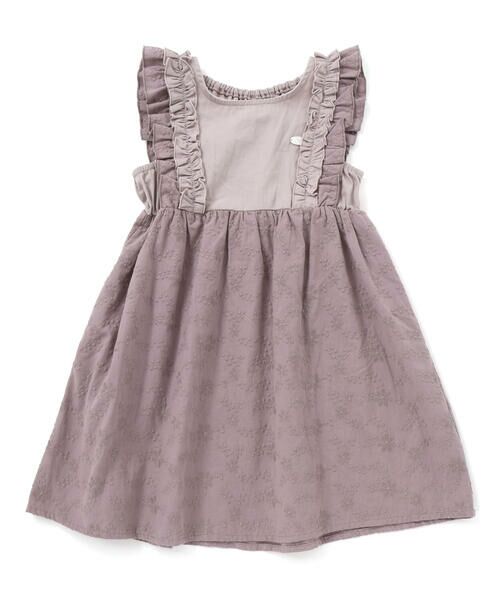 SLAP SLIP/スラップ スリップ 肩フリル花柄レースジャンパースカート(80~130cm) パープル 110cm SLAP SLIP/スラップ スリップ 肩フリル花柄レースジャンパースカート(80~130cm) パープル 110cm