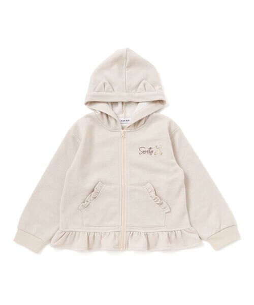 SLAP SLIP / スラップ スリップ パーカー | アニマルネコウサギ耳付きフード裾フリルフルジップパーカー(80~130cm) | 詳細5