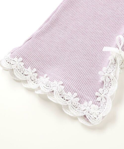 SLAP SLIP / スラップ スリップ レギンス・スパッツ | レースリボン裾フレア9分丈レギンス(80~130cm) | 詳細15