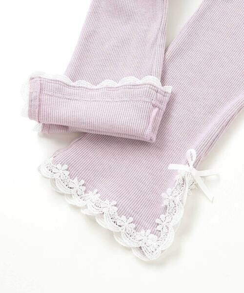 SLAP SLIP / スラップ スリップ レギンス・スパッツ | レースリボン裾フレア9分丈レギンス(80~130cm) | 詳細17