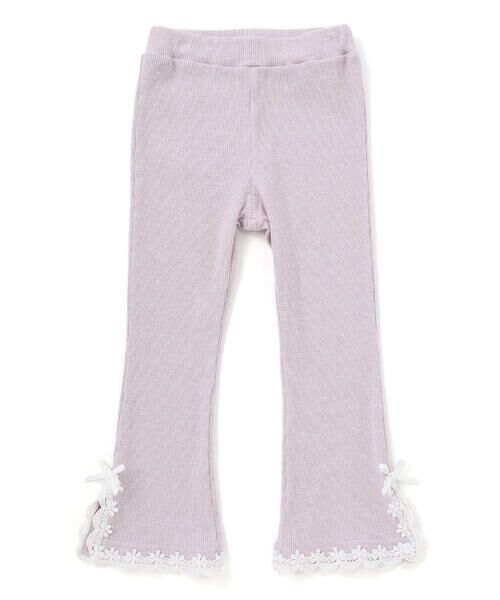 SLAP SLIP/スラップ スリップ レースリボン裾フレア9分丈レギンス(80~130cm) パープル 110cm SLAP SLIP/スラップ スリップ レースリボン裾フレア9分丈レギンス(80~130cm) パープル 110cm