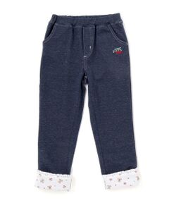 SLAP SLIP / スラップ スリップ チノ・ワークパンツ | 裾レース折り返し柄プリントデニム風パンツ(80~120cm)