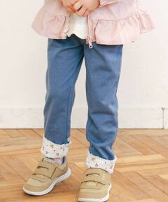 SLAP SLIP / スラップ スリップ チノ・ワークパンツ | 裾レース折り返し柄プリントデニム風パンツ(80~120cm)