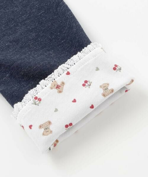 SLAP SLIP / スラップ スリップ チノ・ワークパンツ | 裾レース折り返し柄プリントデニム風パンツ(80~120cm) | 詳細3