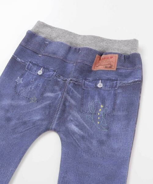 SLAP SLIP / スラップ スリップ チノ・ワークパンツ | 恐竜ロケットワッペンレースキラキラデニム風プリント8分丈パンツ(80~120cm) | 詳細5