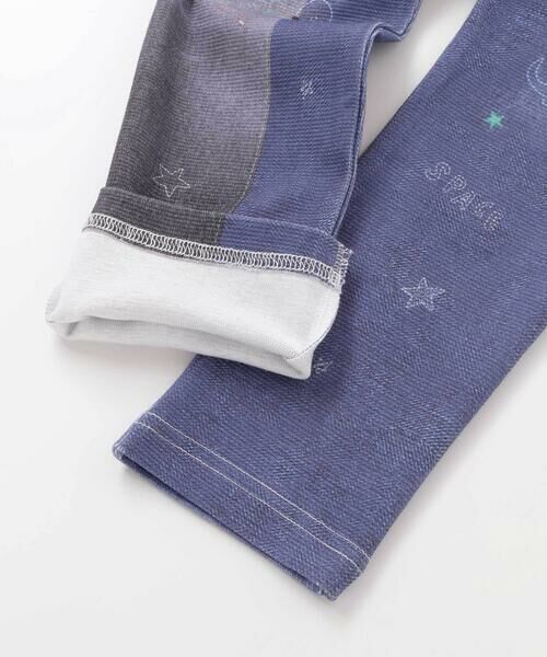 SLAP SLIP / スラップ スリップ チノ・ワークパンツ | 恐竜ロケットワッペンレースキラキラデニム風プリント8分丈パンツ(80~120cm) | 詳細6