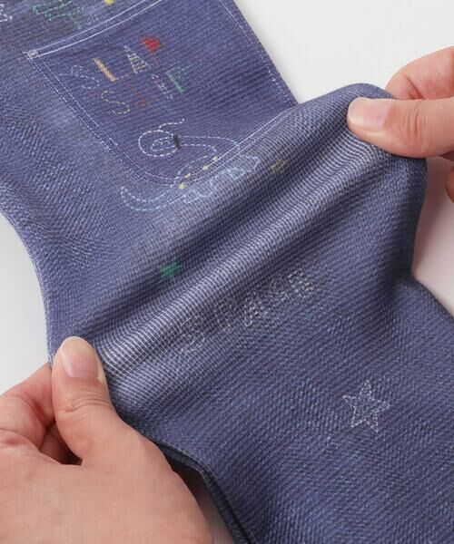 SLAP SLIP / スラップ スリップ チノ・ワークパンツ | 恐竜ロケットワッペンレースキラキラデニム風プリント8分丈パンツ(80~120cm) | 詳細7