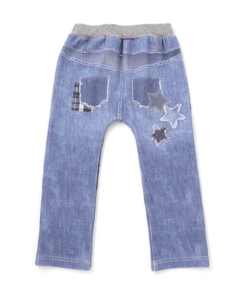 SLAP SLIP / スラップ スリップ チノ・ワークパンツ | 恐竜ロケットワッペンレースキラキラデニム風プリント8分丈パンツ(80~120cm) | 詳細11