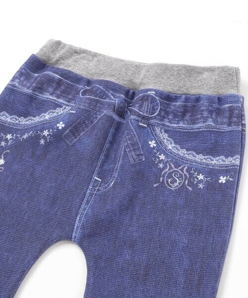 SLAP SLIP / スラップ スリップ チノ・ワークパンツ | 恐竜ロケットワッペンレースキラキラデニム風プリント8分丈パンツ(80~120cm) | 詳細17