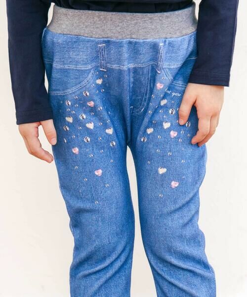 SLAP SLIP / スラップ スリップ チノ・ワークパンツ | 恐竜ロケットワッペンレースキラキラデニム風プリント8分丈パンツ(80~120cm) | 詳細24