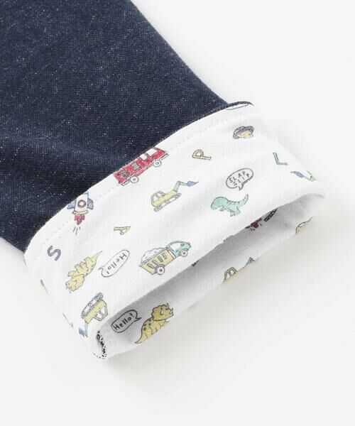 SLAP SLIP / スラップ スリップ チノ・ワークパンツ | 消防車恐竜折り返し柄プリントデニム風パンツ(80~130cm) | 詳細5