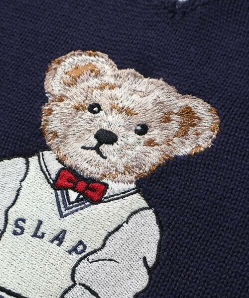 SLAP SLIP / スラップ スリップ ベスト | クマ刺しゅうラインリブニットベスト(80~130cm) | 詳細10