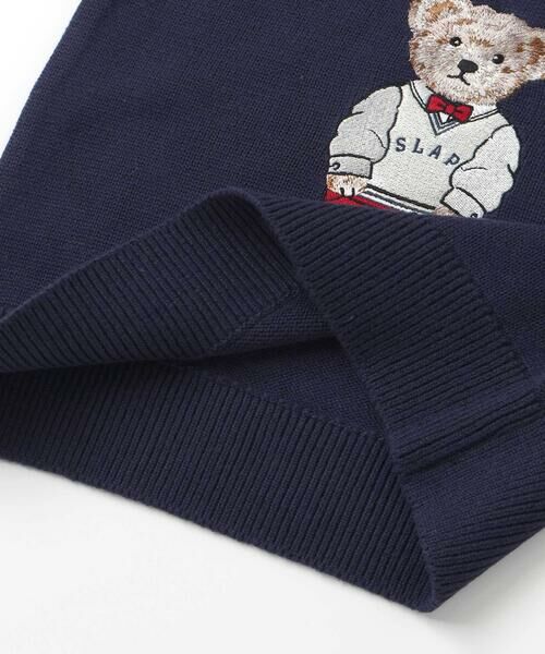 SLAP SLIP / スラップ スリップ ベスト | クマ刺しゅうラインリブニットベスト(80~130cm) | 詳細11