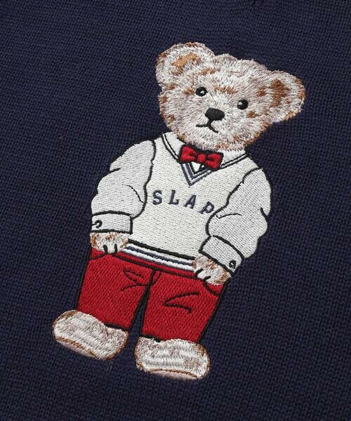 SLAP SLIP / スラップ スリップ ベスト | クマ刺しゅうラインリブニットベスト(80~130cm) | 詳細9