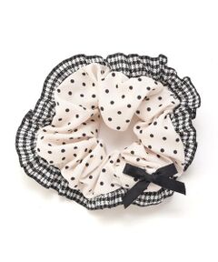 SLAP SLIP / スラップ スリップ ヘアゴム・シュシュ | チェックドットリボンフリルシュシュ
