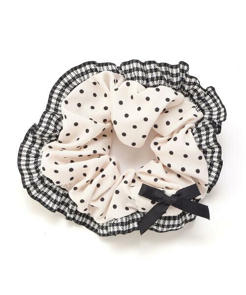 SLAP SLIP / スラップ スリップ ヘアゴム・シュシュ | チェックドットリボンフリルシュシュ | 詳細1