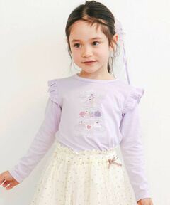 SLAP SLIP / スラップ スリップ Tシャツ | 肩フリルキラキララインストーンティータイムTシャツ(80~130cm)