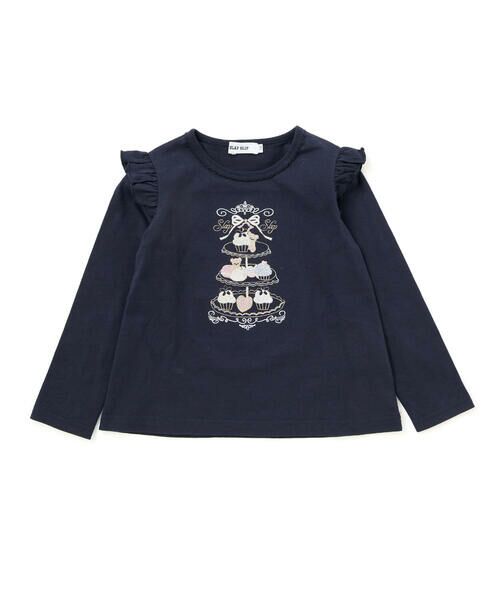 SLAP SLIP / スラップ スリップ Tシャツ | 肩フリルキラキララインストーンティータイムTシャツ(80~130cm) | 詳細3