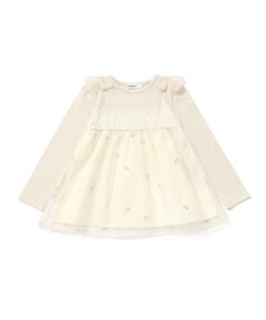 SLAP SLIP / スラップ スリップ Tシャツ | 花柄刺しゅうオーガンジービスチェドッキングTシャツ(80~130cm)