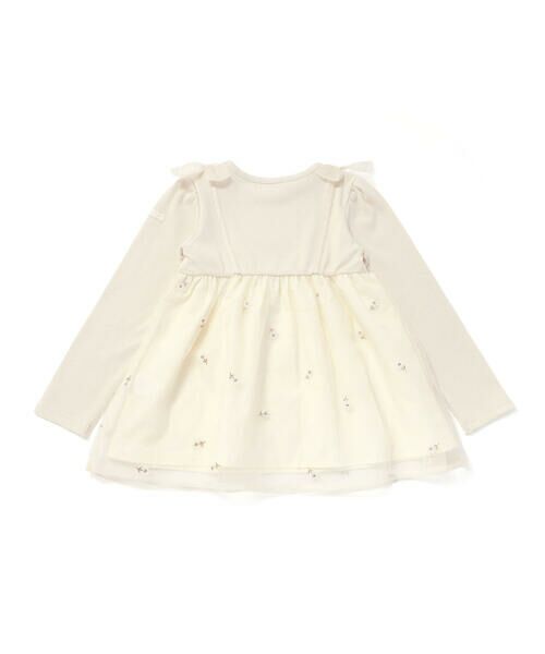 SLAP SLIP / スラップ スリップ Tシャツ | 花柄刺しゅうオーガンジービスチェドッキングTシャツ(80~130cm) | 詳細2