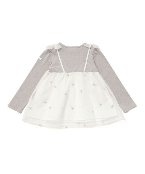 SLAP SLIP / スラップ スリップ Tシャツ | 花柄刺しゅうオーガンジービスチェドッキングTシャツ(80~130cm) | 詳細11