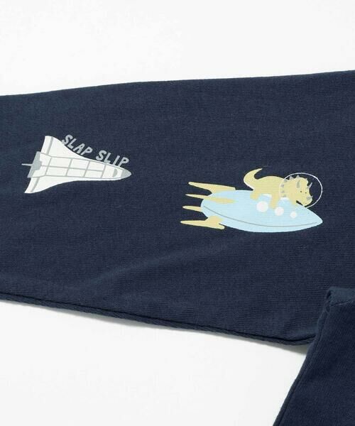 SLAP SLIP / スラップ スリップ Tシャツ | はたらくくるま恐竜ロケットプリントポケット付き長袖Tシャツ(80~130cm) | 詳細7