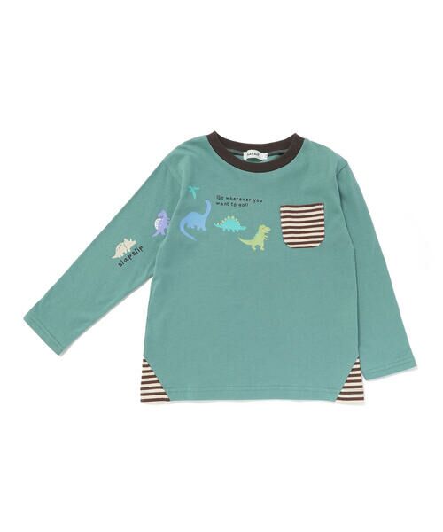 SLAP SLIP / スラップ スリップ Tシャツ | はたらくくるま恐竜ロケットプリントポケット付き長袖Tシャツ(80~130cm) | 詳細11