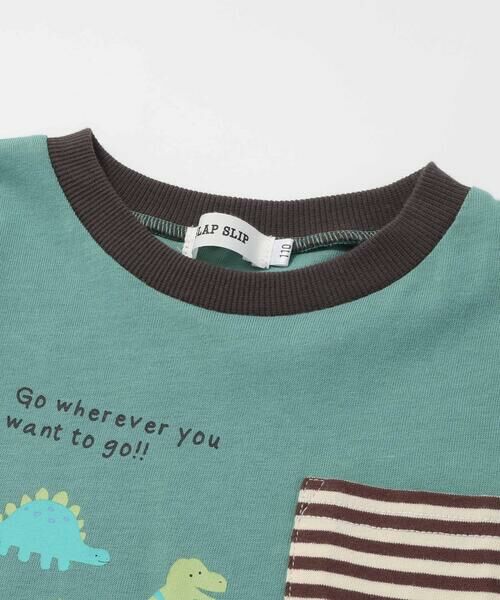 SLAP SLIP / スラップ スリップ Tシャツ | はたらくくるま恐竜ロケットプリントポケット付き長袖Tシャツ(80~130cm) | 詳細13