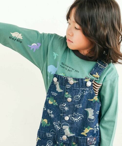 SLAP SLIP / スラップ スリップ Tシャツ | はたらくくるま恐竜ロケットプリントポケット付き長袖Tシャツ(80~130cm) | 詳細9