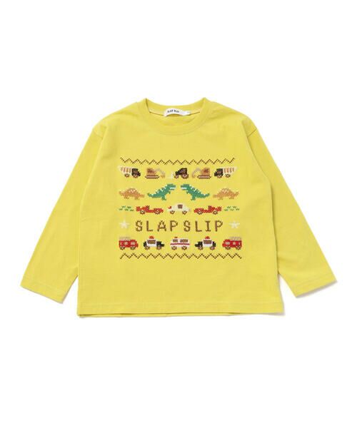 SLAP SLIP / スラップ スリップ Tシャツ | はたらくくるま恐竜ステッチ刺しゅうTシャツ(80~130cm) | 詳細7