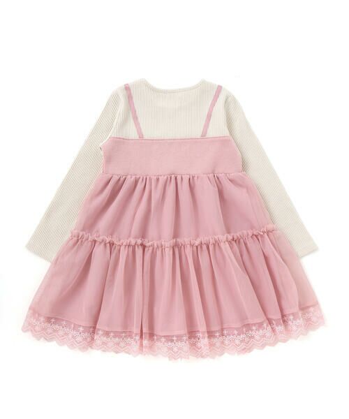 SLAP SLIP / スラップ スリップ ミニ丈・ひざ丈ワンピース | イチゴ刺しゅうフワフワチュールティアードドッキングワンピース(80~130cm) | 詳細2