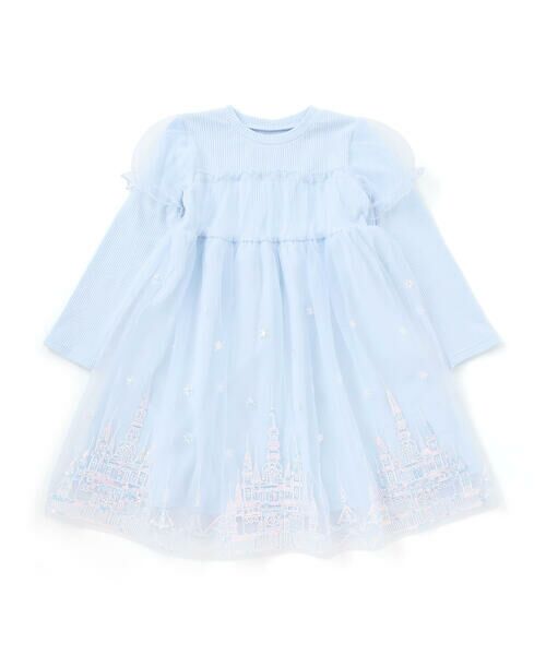 SLAP SLIP / スラップ スリップ ミニ丈・ひざ丈ワンピース | フワフワお城刺しゅうチュールドッキングワンピース(80~130cm) | 詳細3