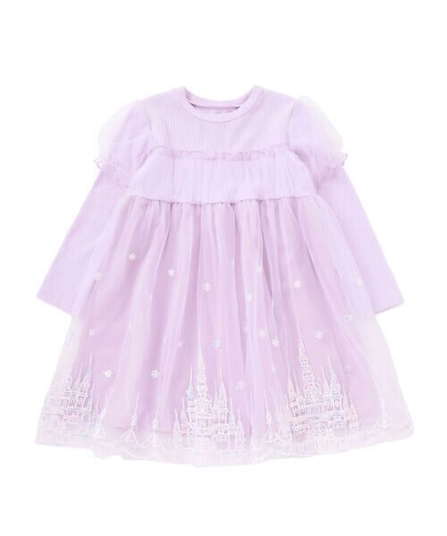 SLAP SLIP / スラップ スリップ ミニ丈・ひざ丈ワンピース | フワフワお城刺しゅうチュールドッキングワンピース(80~130cm) | 詳細17