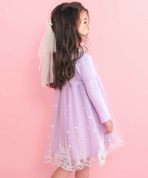 SLAP SLIP / スラップ スリップ ミニ丈・ひざ丈ワンピース | フワフワお城刺しゅうチュールドッキングワンピース(80~130cm) | 詳細15