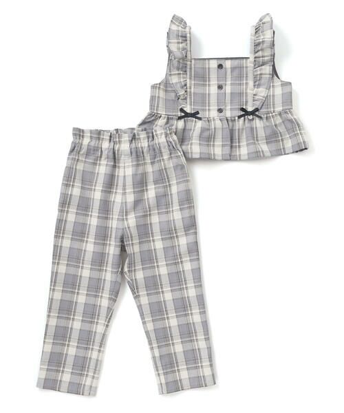 SLAP SLIP / スラップ スリップ セットアップ | 【お揃い】ヘリンボーンチェックフリルビスチェ+パンツセットアップ(80~130cm) | 詳細16