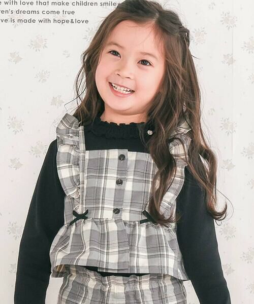 SLAP SLIP / スラップ スリップ セットアップ | 【お揃い】ヘリンボーンチェックフリルビスチェ+パンツセットアップ(80~130cm) | 詳細20