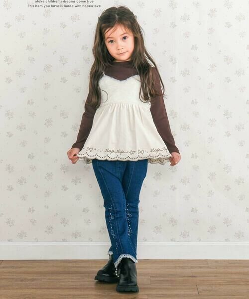 SLAP SLIP / スラップ スリップ カットソー | 裾スカラップキャミソール+チャーム付きTシャツ2点セット(90~130cm) | 詳細6